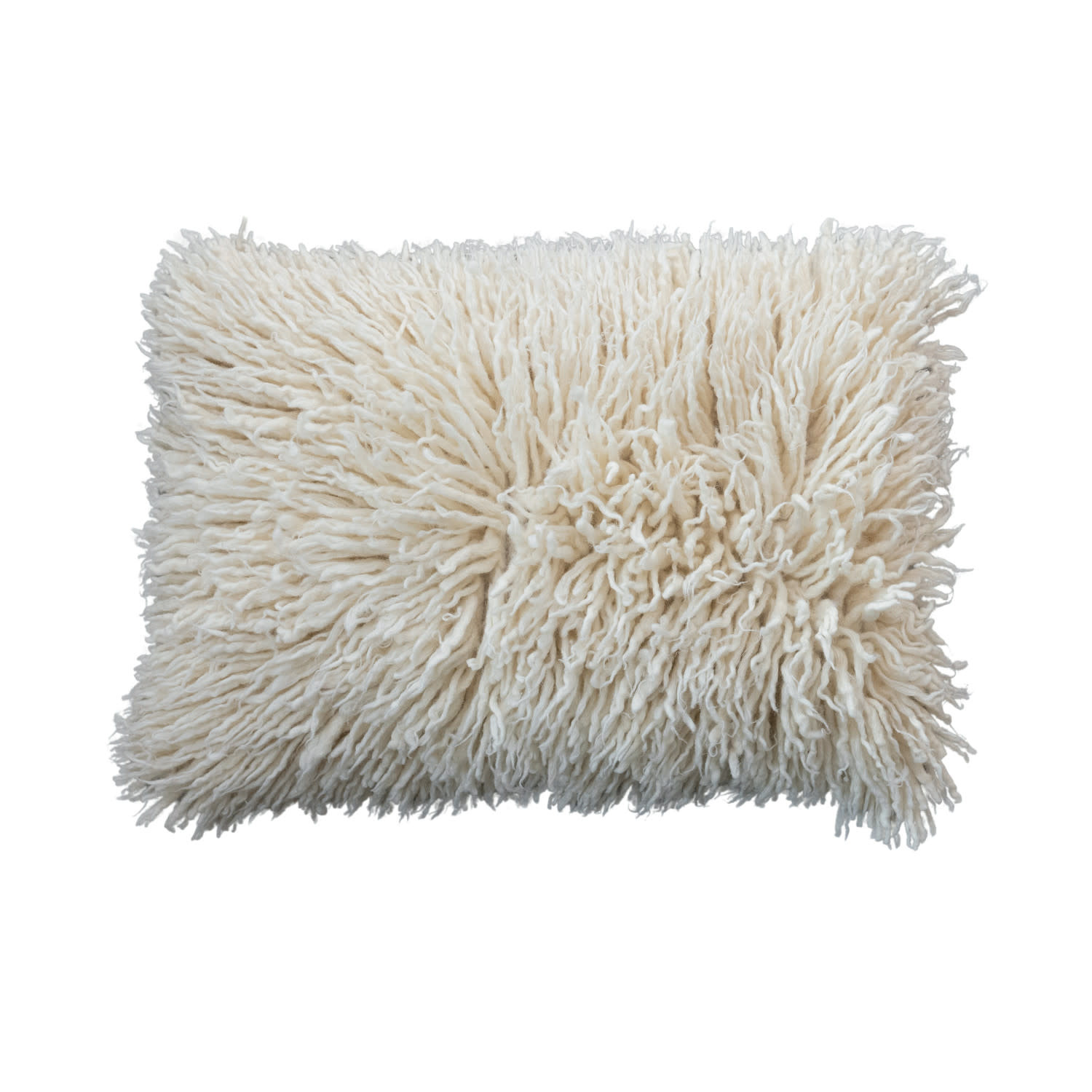 New Zealand Wool Shag Lumbar Pillow, 24"x 16"