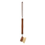 Beech Wood Dish Brush with Leather Tie, 9"