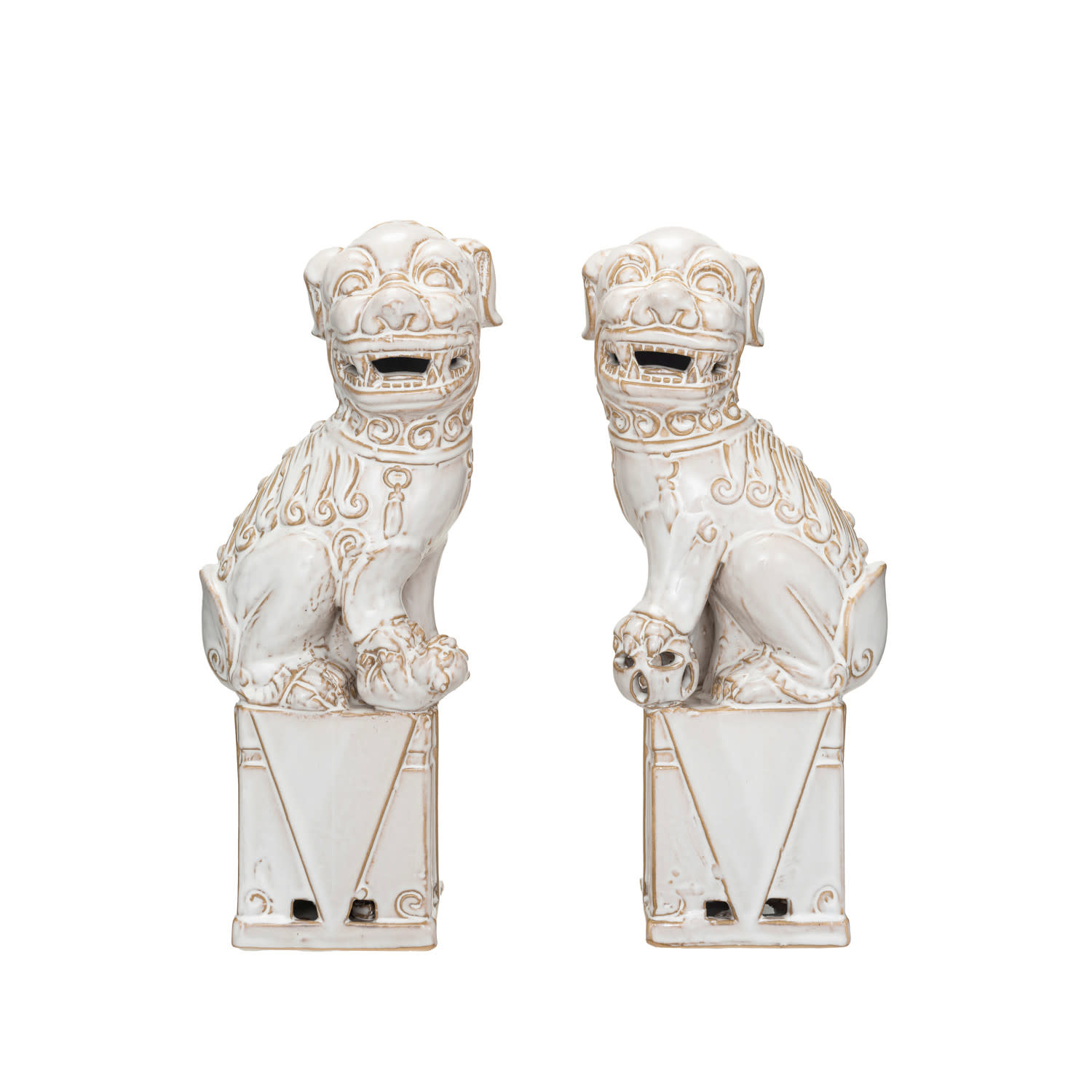 Vintage Foo Dog Decor/Bookend, Set of Two, 5 X 13 in.