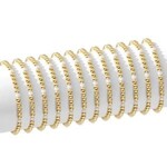 Splendid Iris Stretch Bead & Pearl Bracelet, 4mm, Gold, Priced individually