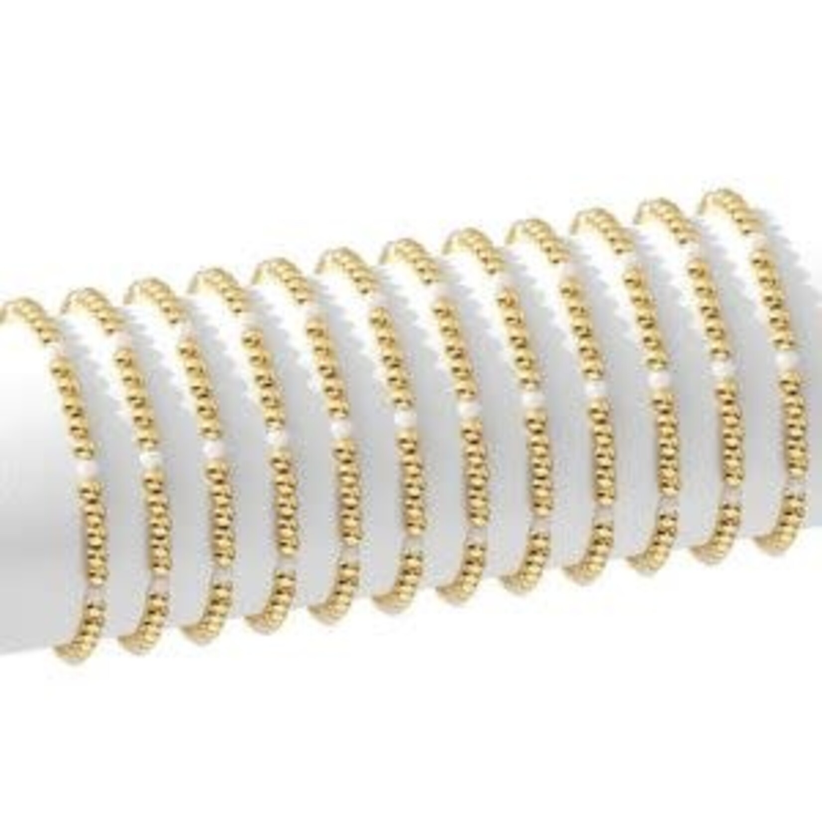 Splendid Iris Stretch Bead & Pearl Bracelet, 4mm, Gold, Priced individually