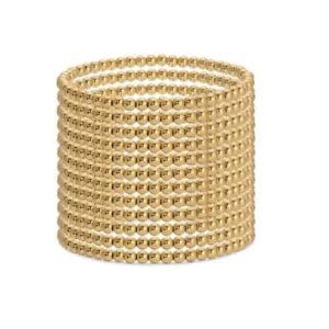 Splendid Iris Stretch Bead Bracelet, 4mm, Gold, Priced individually