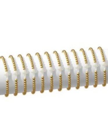 Splendid Iris Stretch Bead & Shell Cross Bracelet, 4mm, Gold, Priced individually