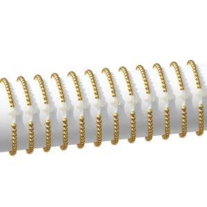 Splendid Iris Stretch Bead & Shell Cross Bracelet, 4mm, Gold, Priced individually