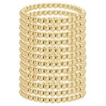Splendid Iris Stretch Bead Bracelet, 6mm, Gold, Priced individually