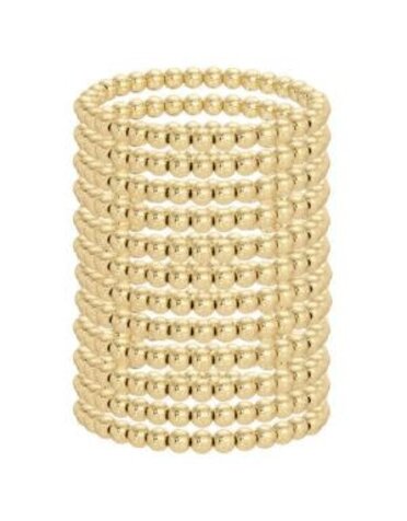 Splendid Iris Stretch Bead Bracelet, 6mm, Gold, Priced individually