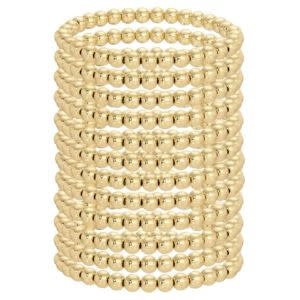 Splendid Iris Stretch Bead Bracelet, 6mm, Gold, Priced individually