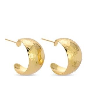 Splendid Iris Textured Extra Wide Rounded Hoops