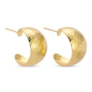 Splendid Iris Textured Extra Wide Rounded Hoops