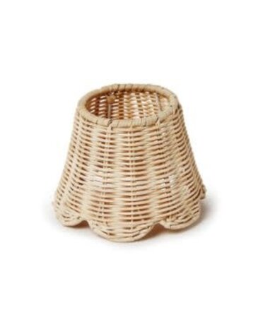 Rattan Lamp Shade with Scalloped Edge, 4.25 X 5.5 in.