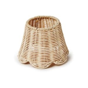 Rattan Lamp Shade with Scalloped Edge, 4.25 X 5.5 in.
