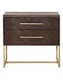 Mosaic 2-Drawer Nightstand, Rustic Java / Brushed Gold, 29.5 X 20 X 27, Furniture Available for Local Delivery or Pick Up