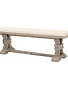 Devon Dining Bench, Stone Linen and Natural Gray Acacia, 63 X 15.5 X 18.5, Furniture Available for Local Delivery or Pick Up