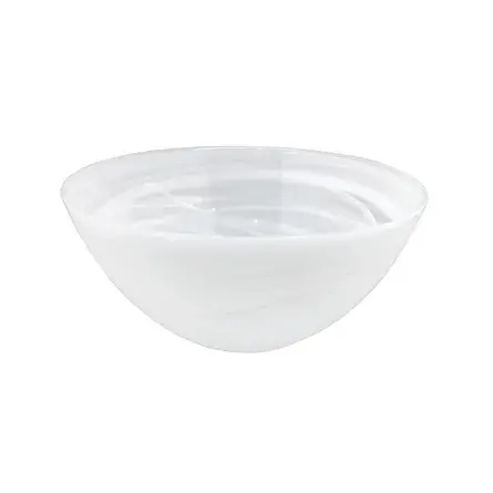 Monte Carlo Alabaster Glass Bowl-White/Small, 5.5" Round