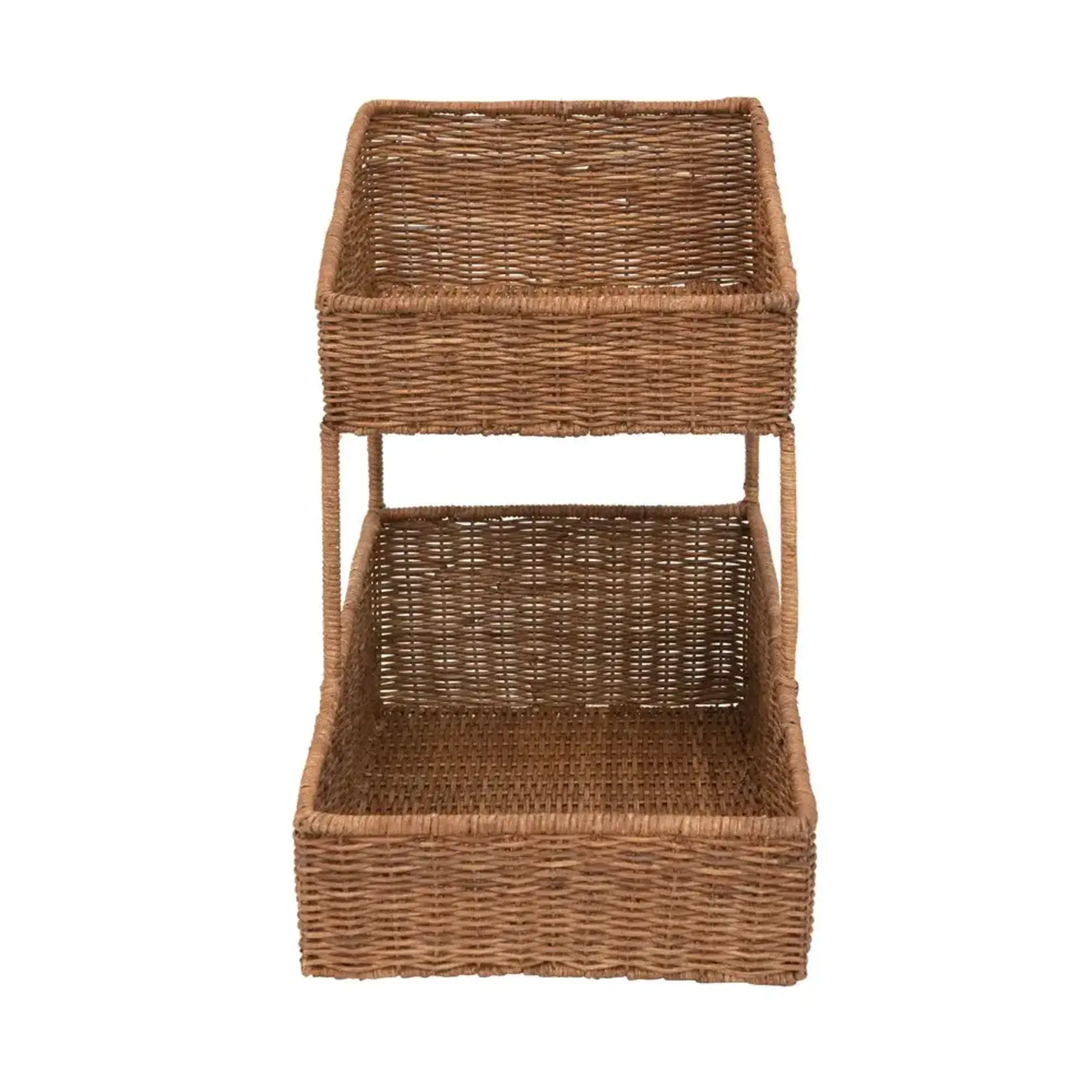 Hand-Woven Wicker Vintage Reproduction French Bakery Basket 22x21