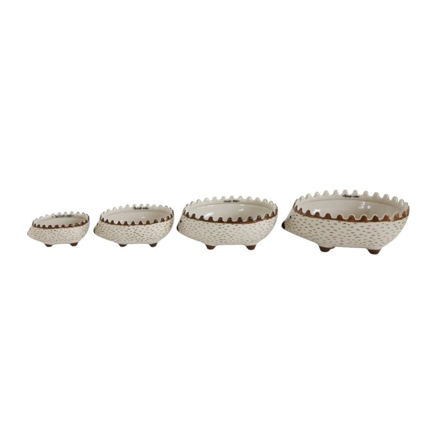 Hand-Painted Hedgehog Measuring Cups, Set of Four