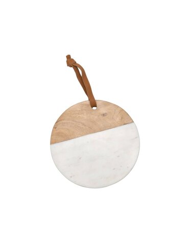 White Marble Round Wood Cutting Board