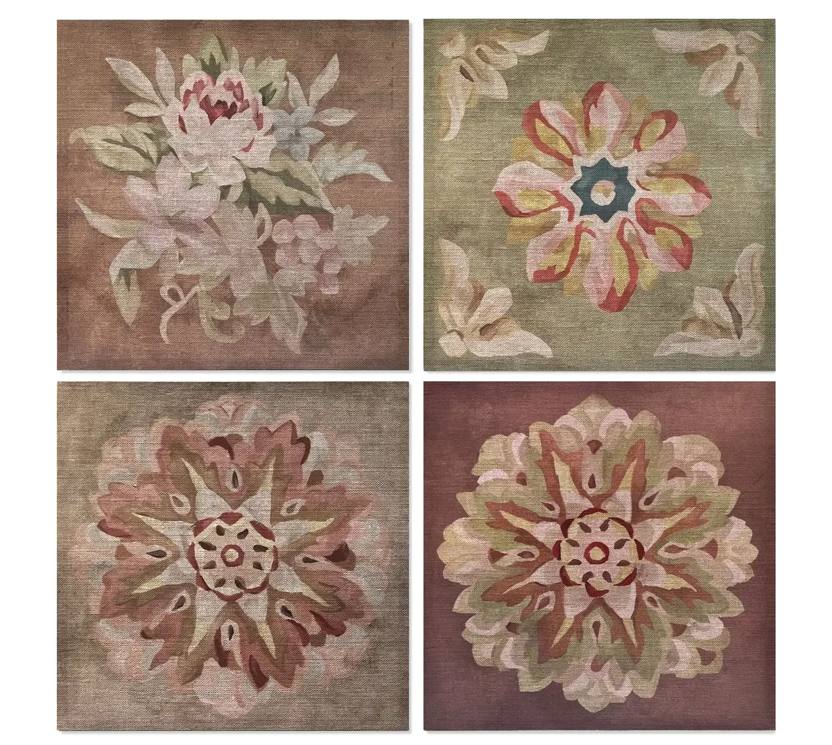 Antique Needlepoint Print Assorted 24 x 24