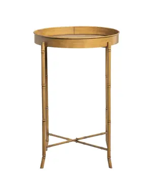 Faux Metal Bamboo Tea Table 16.5 x 24.4 Available for Local Pickup or Delivery