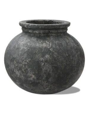 Tag Villa Rustic Decorative Vase, Charcoal, 9 in.