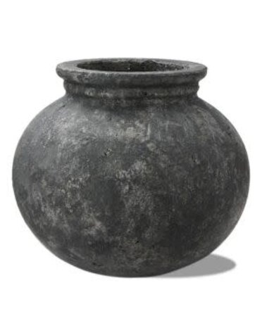 Tag Villa Rustic Decorative Vase, Charcoal, 9 in.