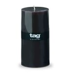 Tag Unscented 3X6 Pillar Paraffin Wax Candle, Black