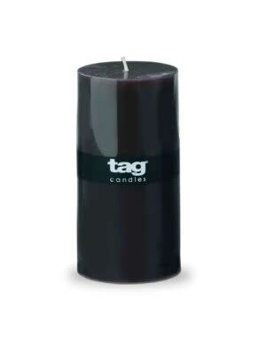 Tag Unscented 3X6 Pillar Paraffin Wax Candle, Black
