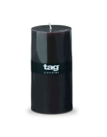 Tag Unscented 3X6 Pillar Paraffin Wax Candle, Black
