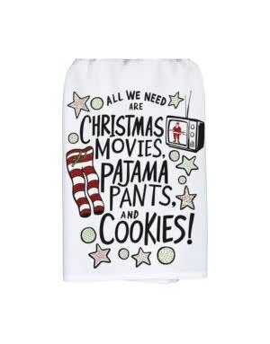 Primitives by Kathy Christmas Movies Pajama Pants Kitchen Towel