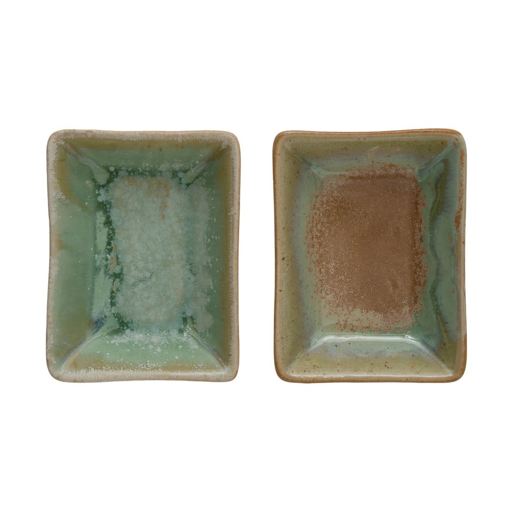 Stoneware Dish with Opal Reactive Glaze, Assorted, 4x3 priced individually