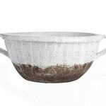 Terra-cotta Bowl with Handles, Distressed White