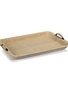 Airelles Raffia and Chambray Serving Tray, 14 X 11.5 in.