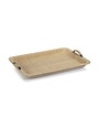Airelles Raffia and Chambray Serving Tray, 14 X 11.5 in.