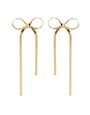 Splendid Iris Flowy Long Bow Earrings, Gold