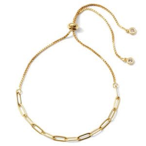 Splendid Iris Delicate Link Chain Pulley Bracelet, Gold