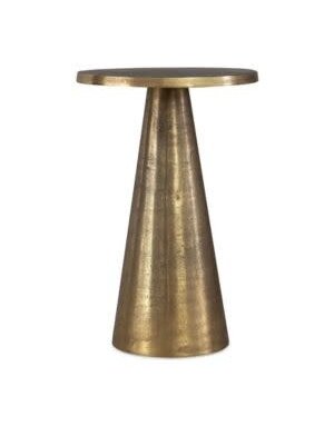 Pedestal Accent Table, Antique Brass, 13 X 20 X 13, Furniture Available for In-Store or Local Pickup