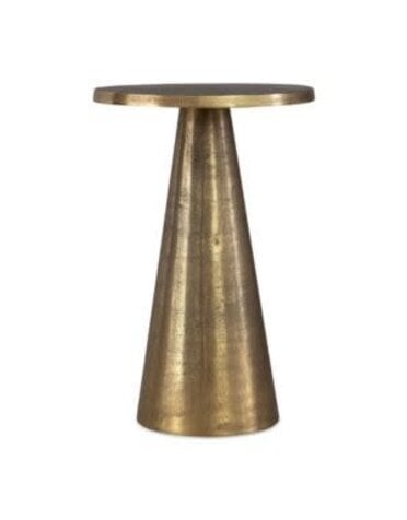 Pedestal Accent Table, Antique Brass, 13 X 20 X 13, Furniture Available for In-Store or Local Pickup