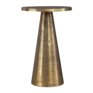 Pedestal Accent Table, Antique Brass,  13 X 20 X 13, Furniture Available for In-Store or Local Pickup