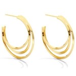 Splendid Iris Layered Triple Hoop, Gold