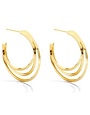 Splendid Iris Layered Triple Hoop, Gold
