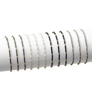 Splendid Iris Miyuki Delica Stretch Bracelet, Assorted, Neutral, Priced individually