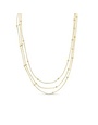 Splendid Iris Simplicity Layered Up, Triple Layer Necklace Gold