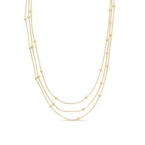 Splendid Iris Simplicity Layered Up, Triple Layer Necklace Gold