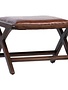 Gibbs Stool, Anitque Leather Brown, 25 X 19 X 17, Furniture Available for Delivery or Pick Up