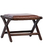 Gibbs Stool, Anitque Leather Brown, 25 X 19 X 17, Furniture Available for Delivery or Pick Up