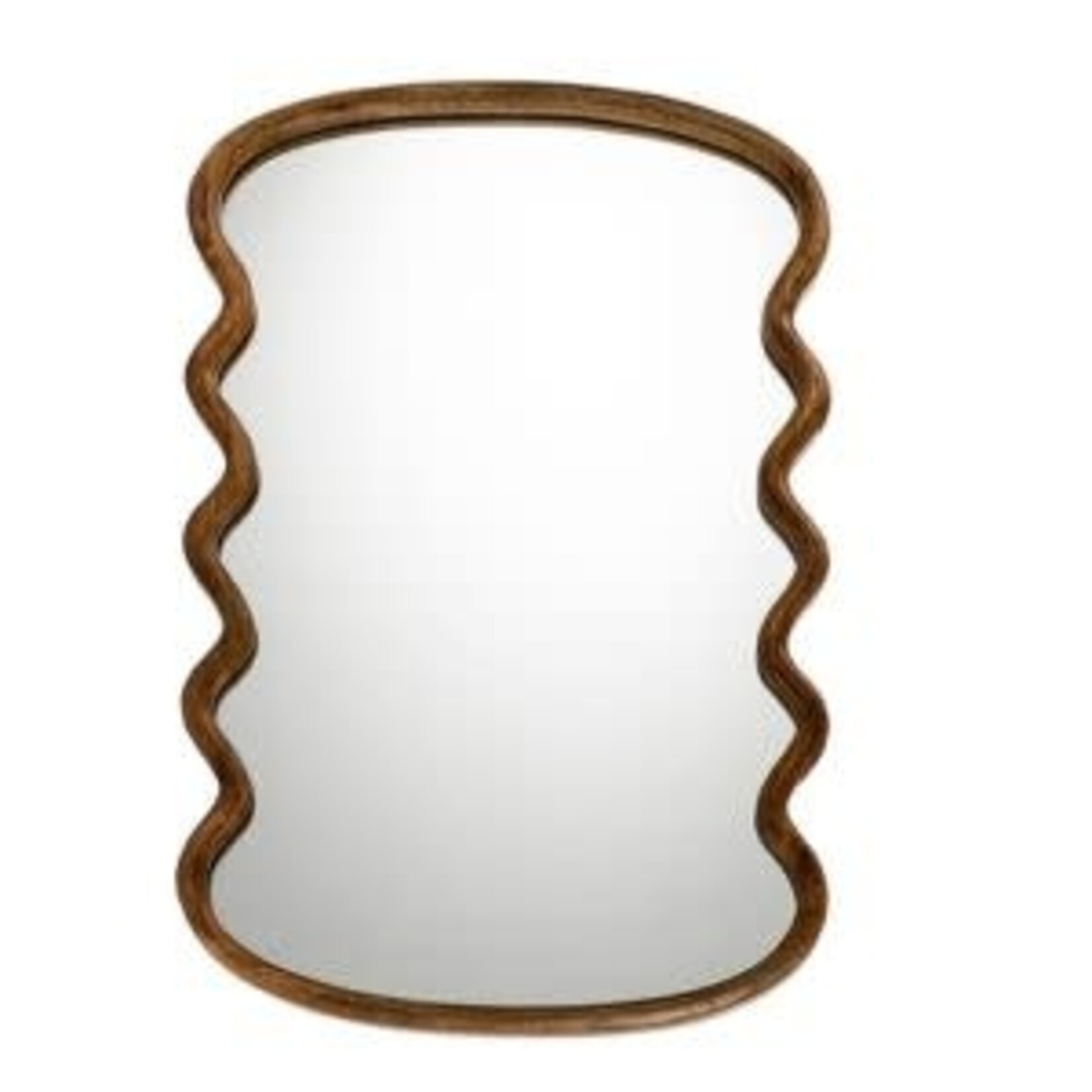 Wavy Wooden Mirror, 39 X 22 in., Mirror Available for Local Delivery or Pick Up