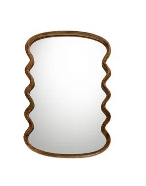 Wavy Wooden Mirror, 39 X 22 in., Mirror Available for Local Delivery or Pick Up