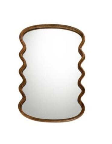 Wavy Wooden Mirror, 39 X 22 in., Mirror Available for Local Delivery or Pick Up