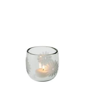 Daisy Glass Votive, Medium, 3 X 3.5 in.