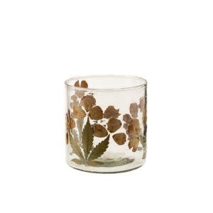 Pressed Floral Votive, Large, 4.75 X 5.25 in.
